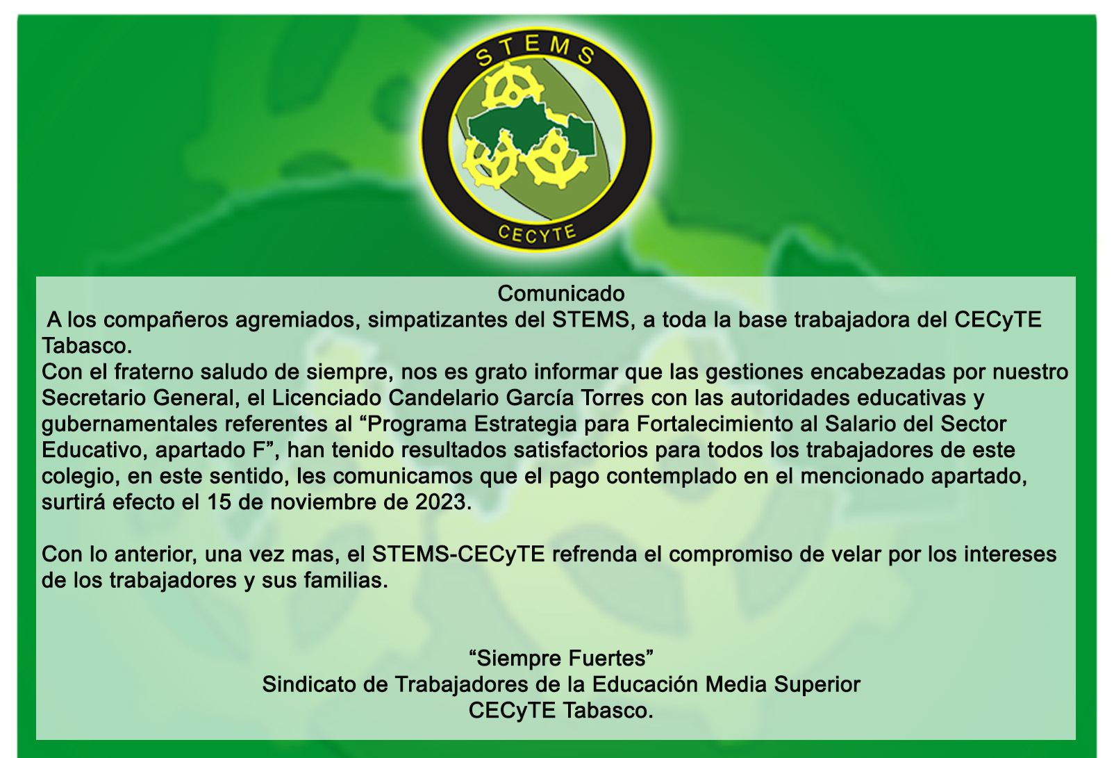 Comunicado - Foto portada